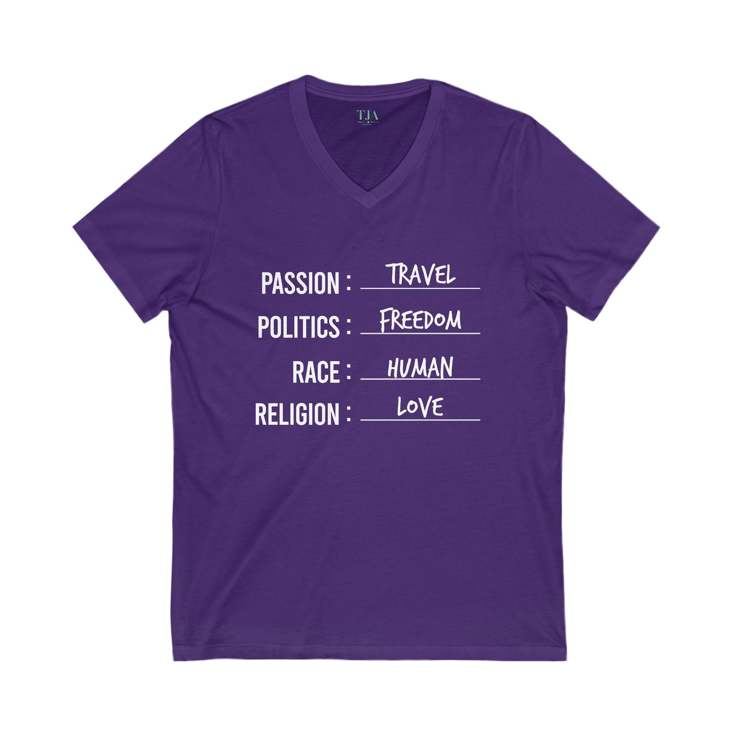 Travel. Freedom. Human. Love V-Neck Tee