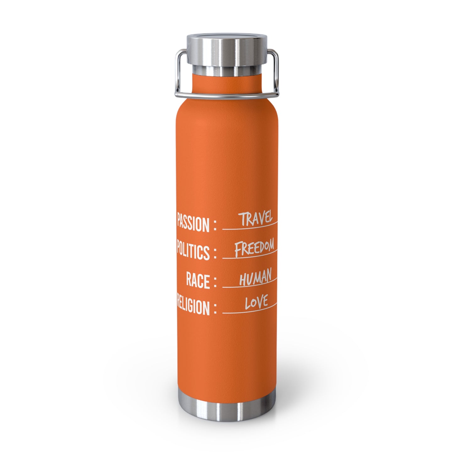 Travel. Freedom. Human. Love Vacuum Insulated Bottle | 22oz