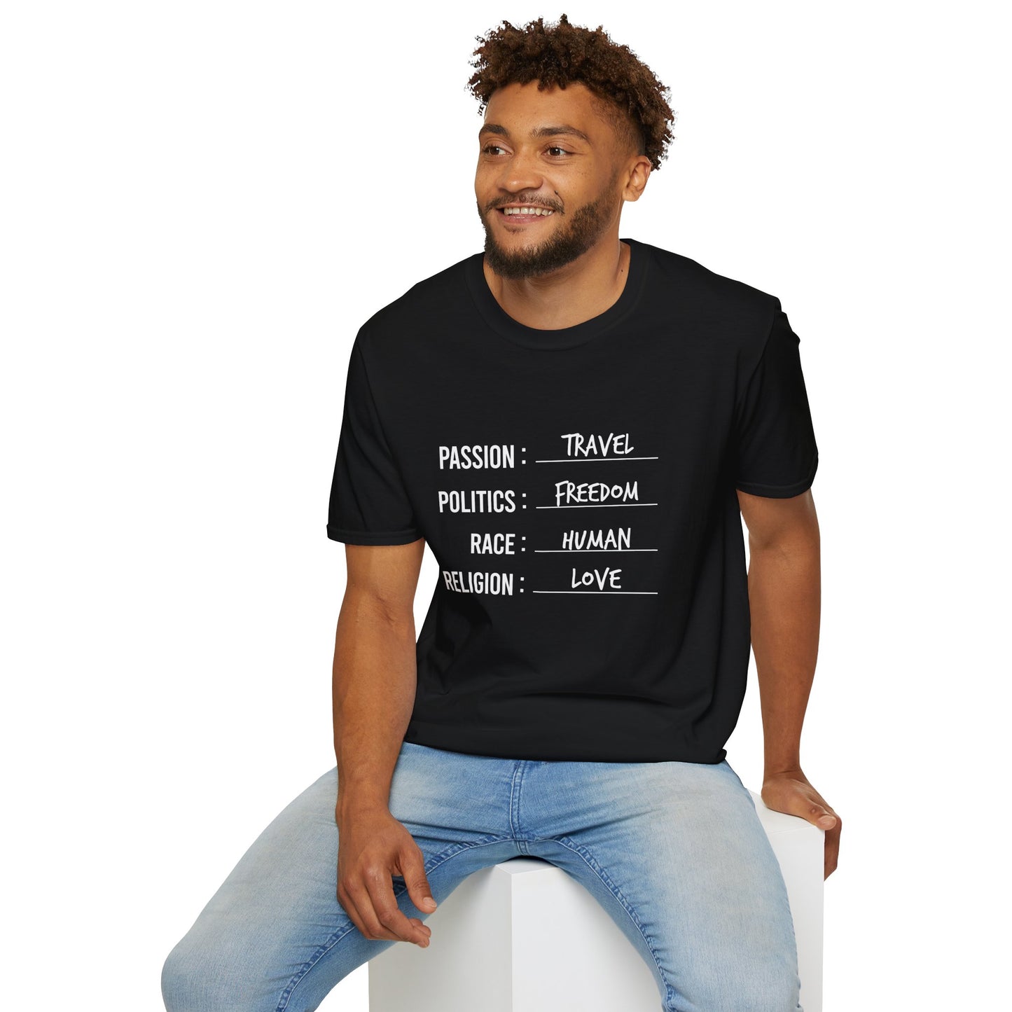 Travel. Freedom. Human. Love Unisex T-Shirt