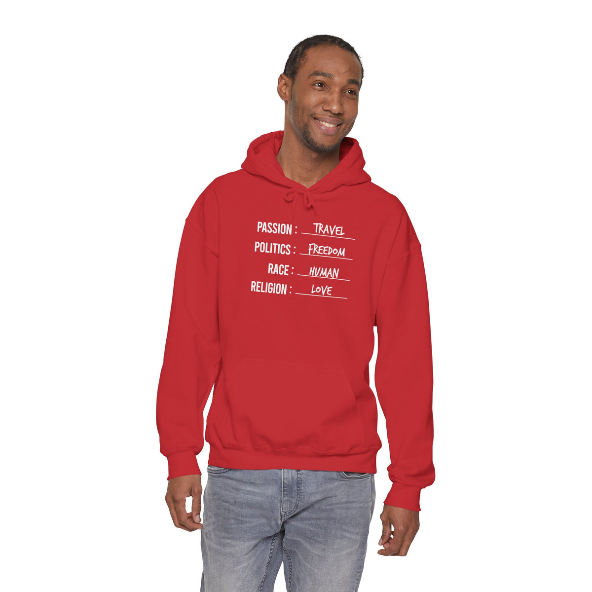 Travel. Freedom. Human. Love Heavy Blend™ Hoodie