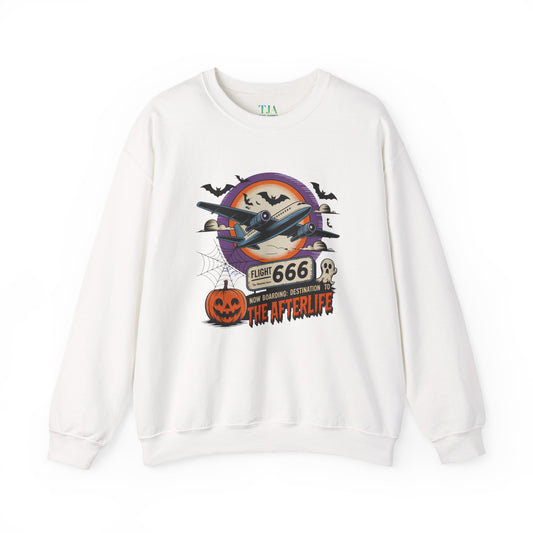 Flight 666: Now Boarding to the Afterlife Crewneck Sweatshirt