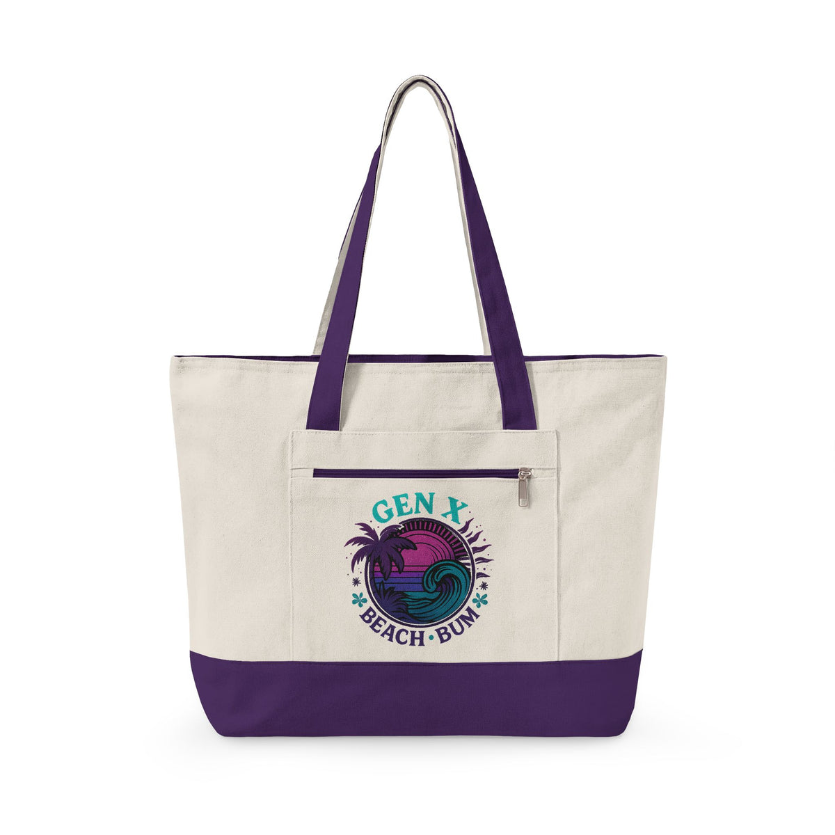 Gen X Beach Bum Zippered Canvas Travel Tote