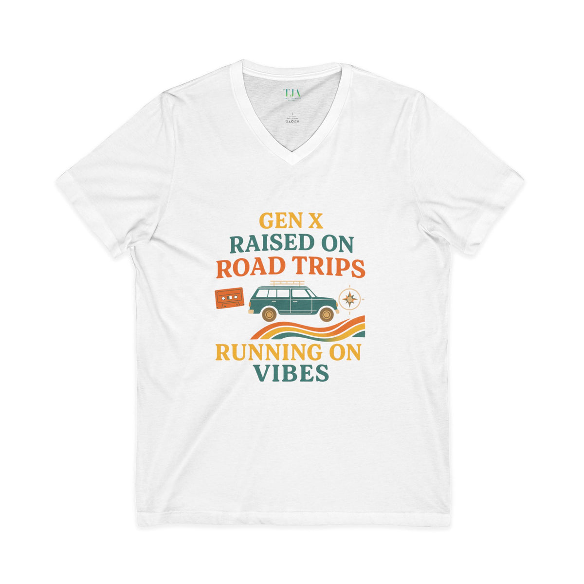 Gen X Raised On Road Trips V-Neck Tee