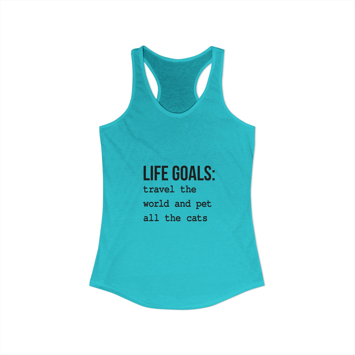 Passport Stamps & Kitty Paws / Life Goals Travel & Cat Lover Racerback Tank