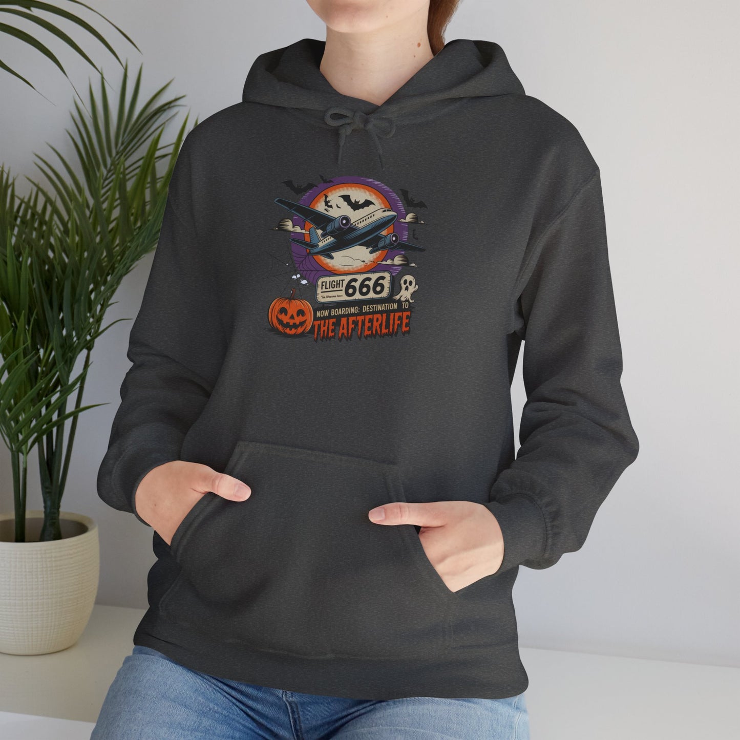 Flight 666: Now Boarding to the Afterlife Heavy Blend™ Hoodie
