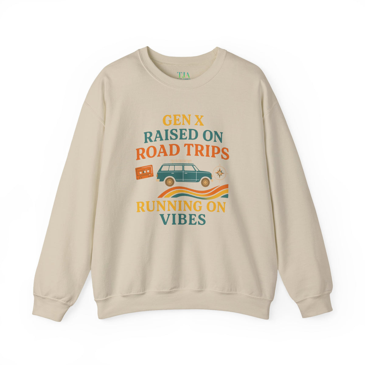 Gen X Raised On Road Trips Crewneck Sweatshirt