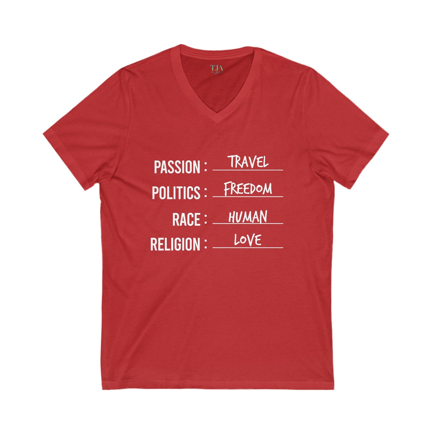 Travel. Freedom. Human. Love V-Neck Tee