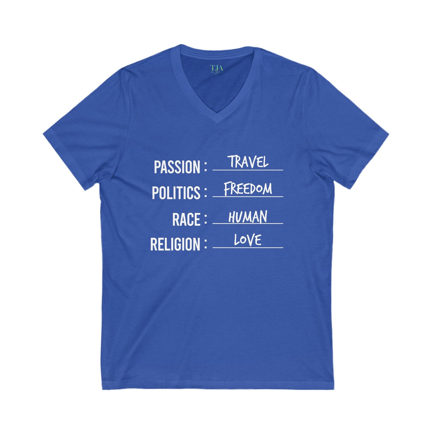 Travel. Freedom. Human. Love V-Neck Tee