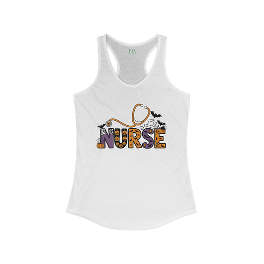 Halloween Nurse Racerback Tank