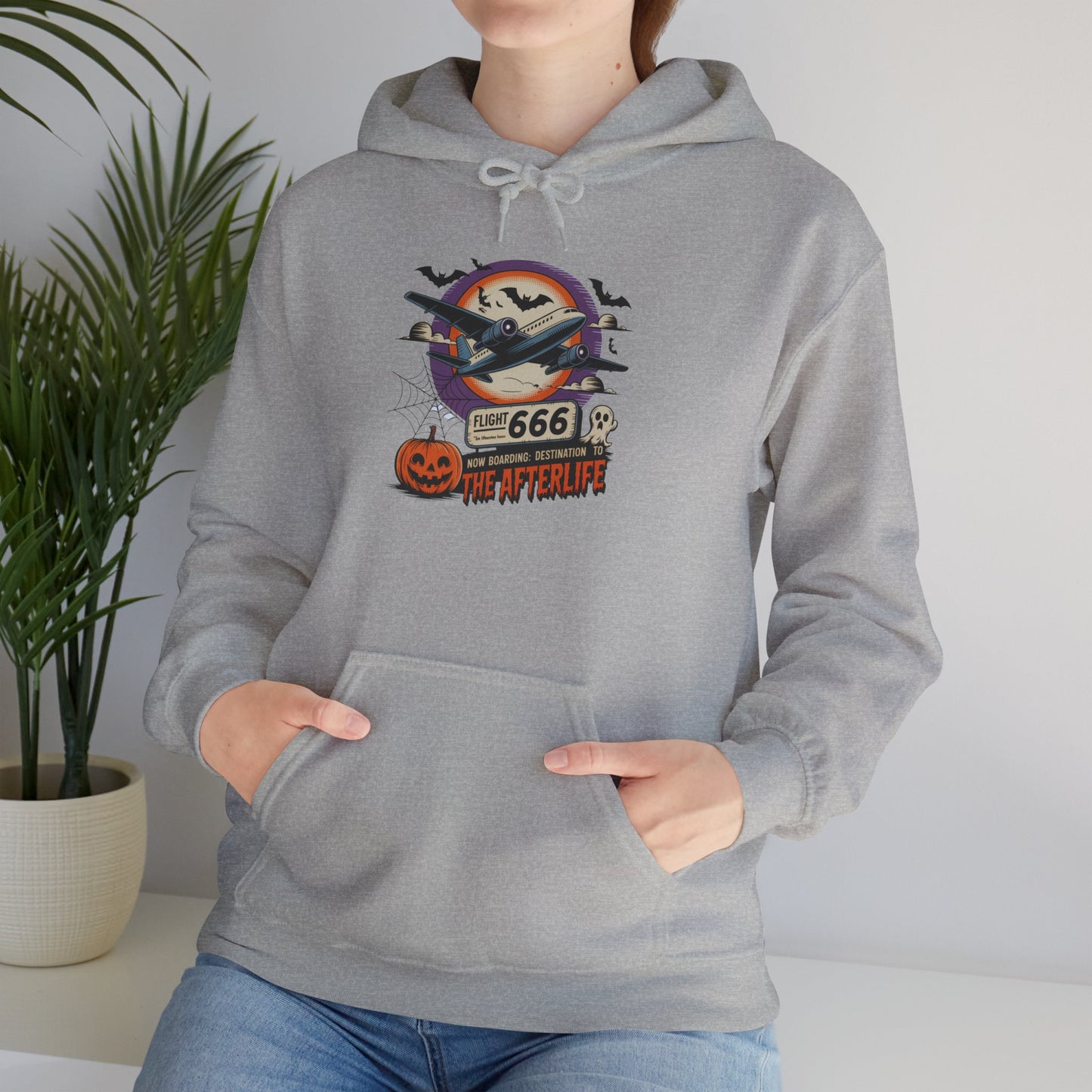 Flight 666: Now Boarding to the Afterlife Heavy Blend™ Hoodie
