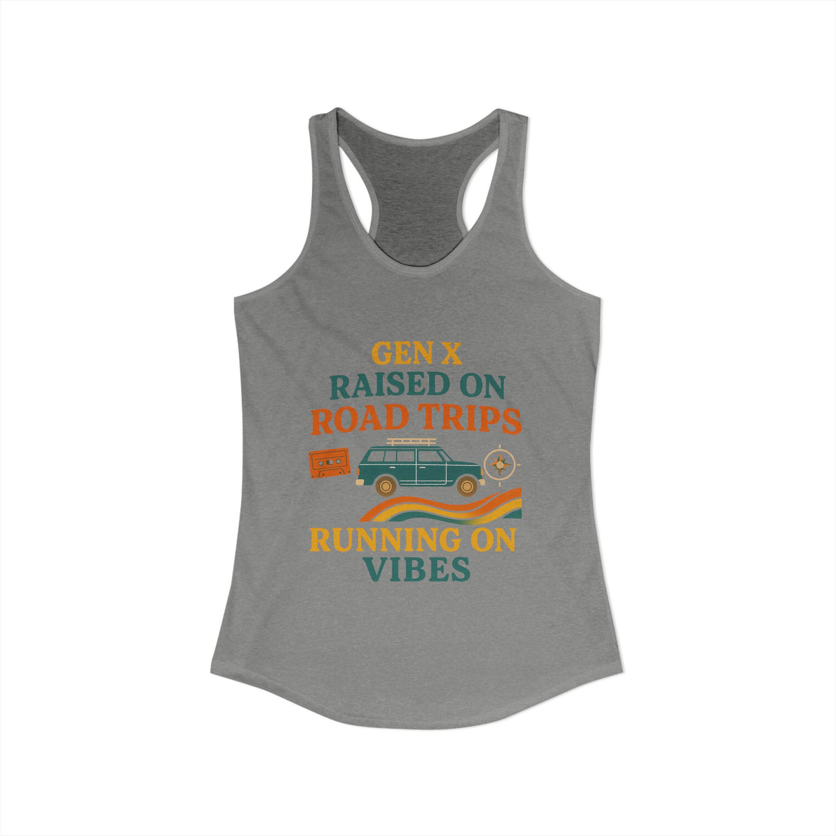 Gen X Raised On Road Trips Racerback Tank Top