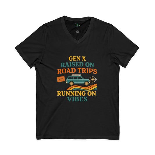 Gen X Raised On Road Trips V-Neck Tee