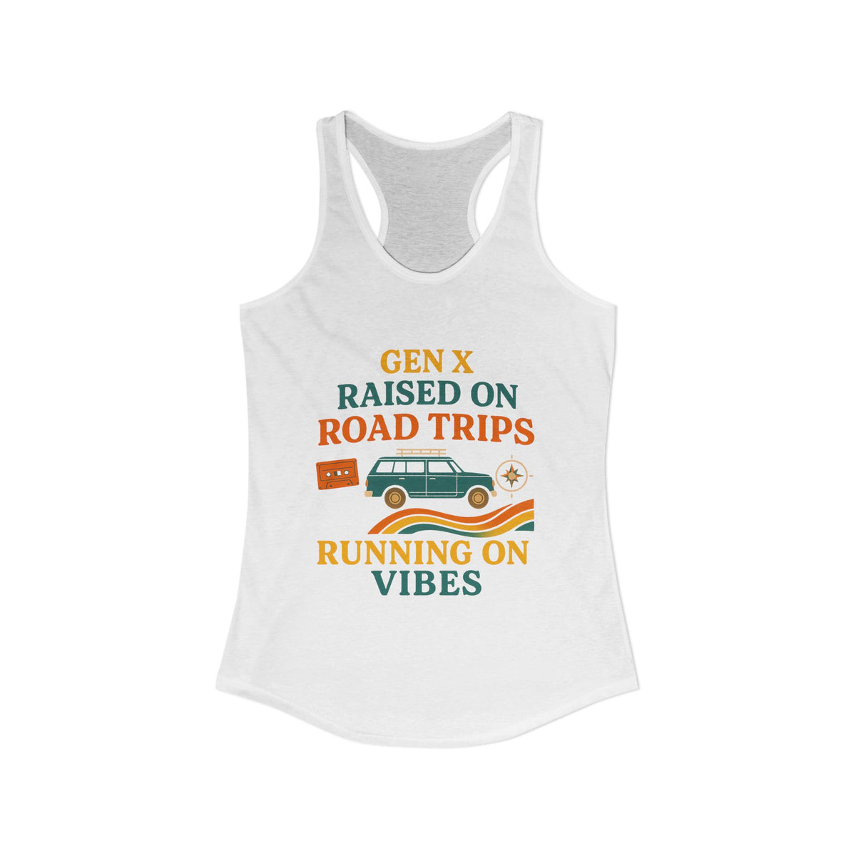 Gen X Raised On Road Trips Racerback Tank Top
