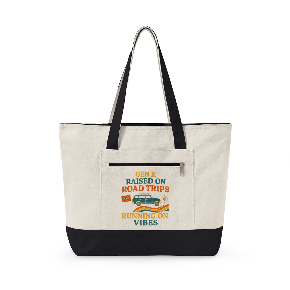 Gen X Road Trips / Vintage Zippered Canvas Travel Tote
