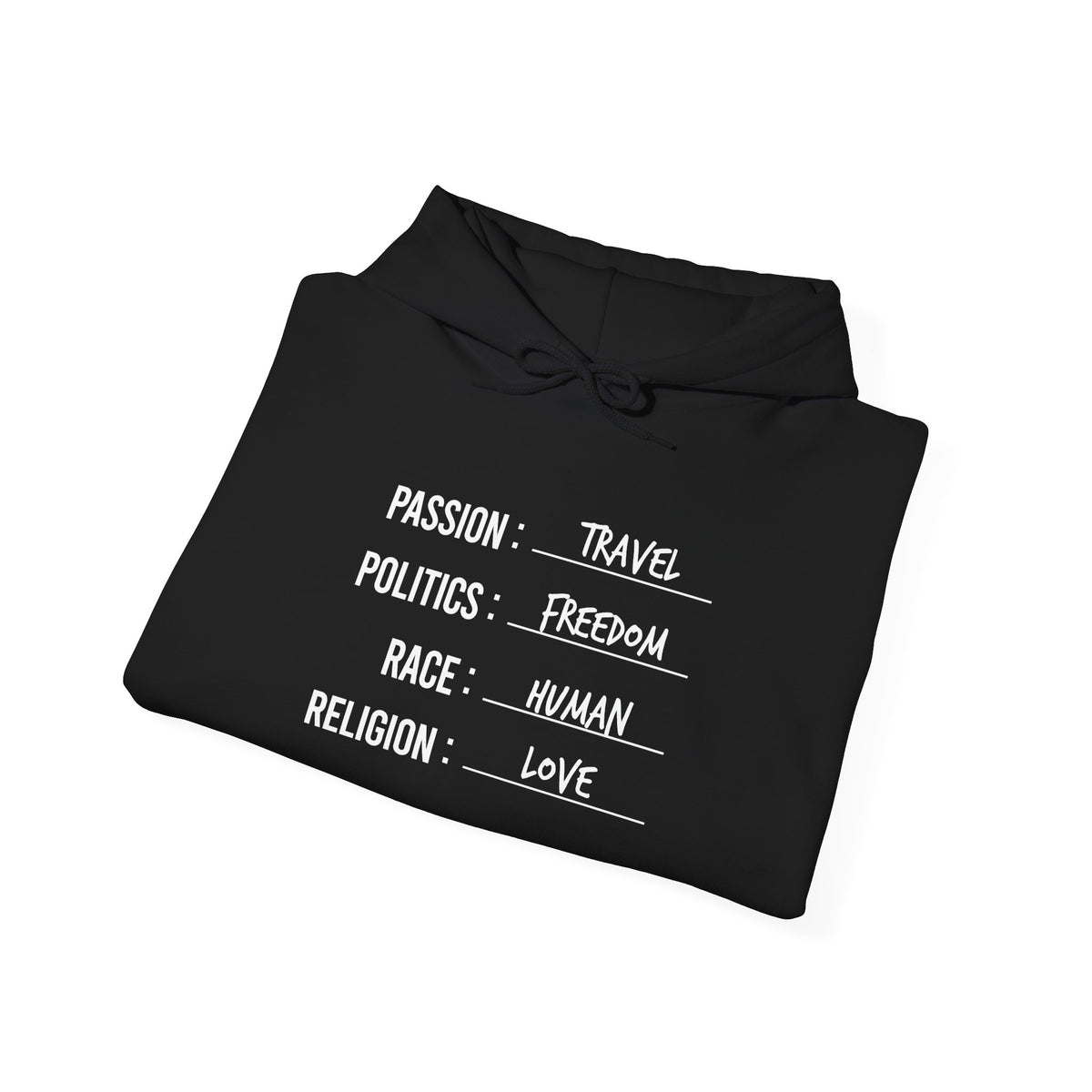 Travel. Freedom. Human. Love Heavy Blend™ Hoodie