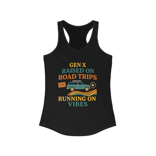 Gen X Raised On Road Trips Racerback Tank Top