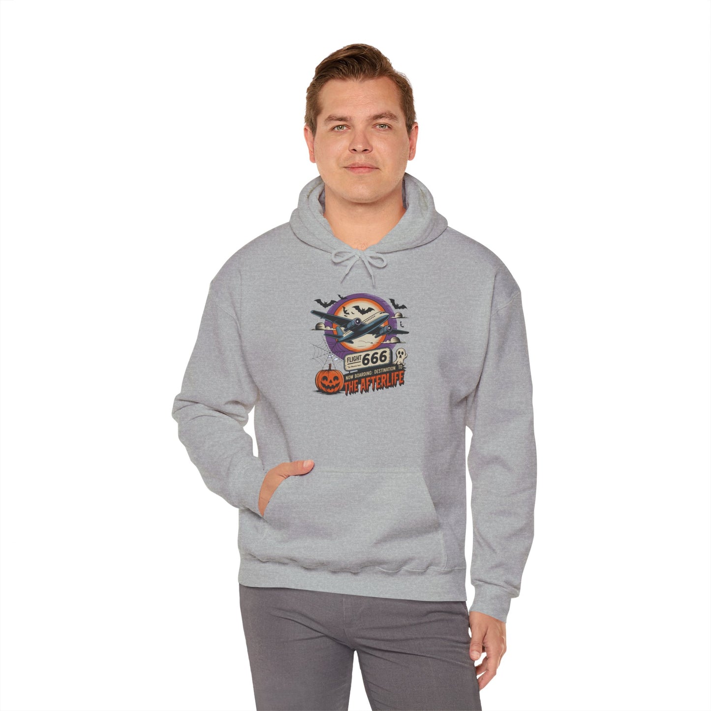 Flight 666: Now Boarding to the Afterlife Heavy Blend™ Hoodie
