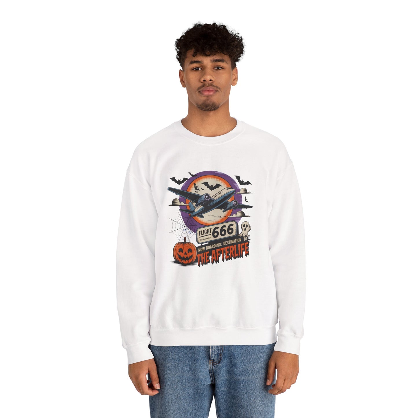 Flight 666: Now Boarding to the Afterlife Crewneck Sweatshirt