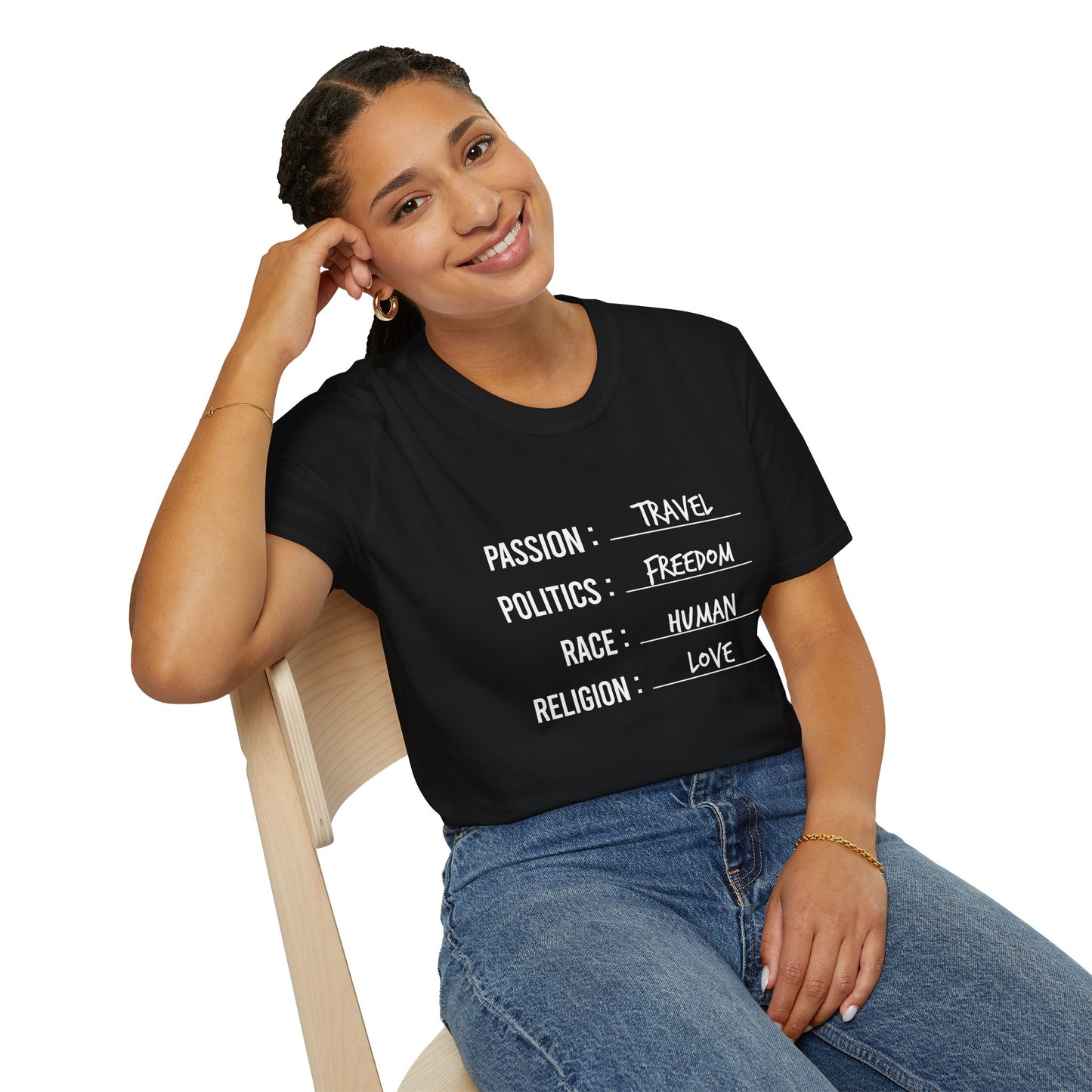 Travel. Freedom. Human. Love Unisex T-Shirt