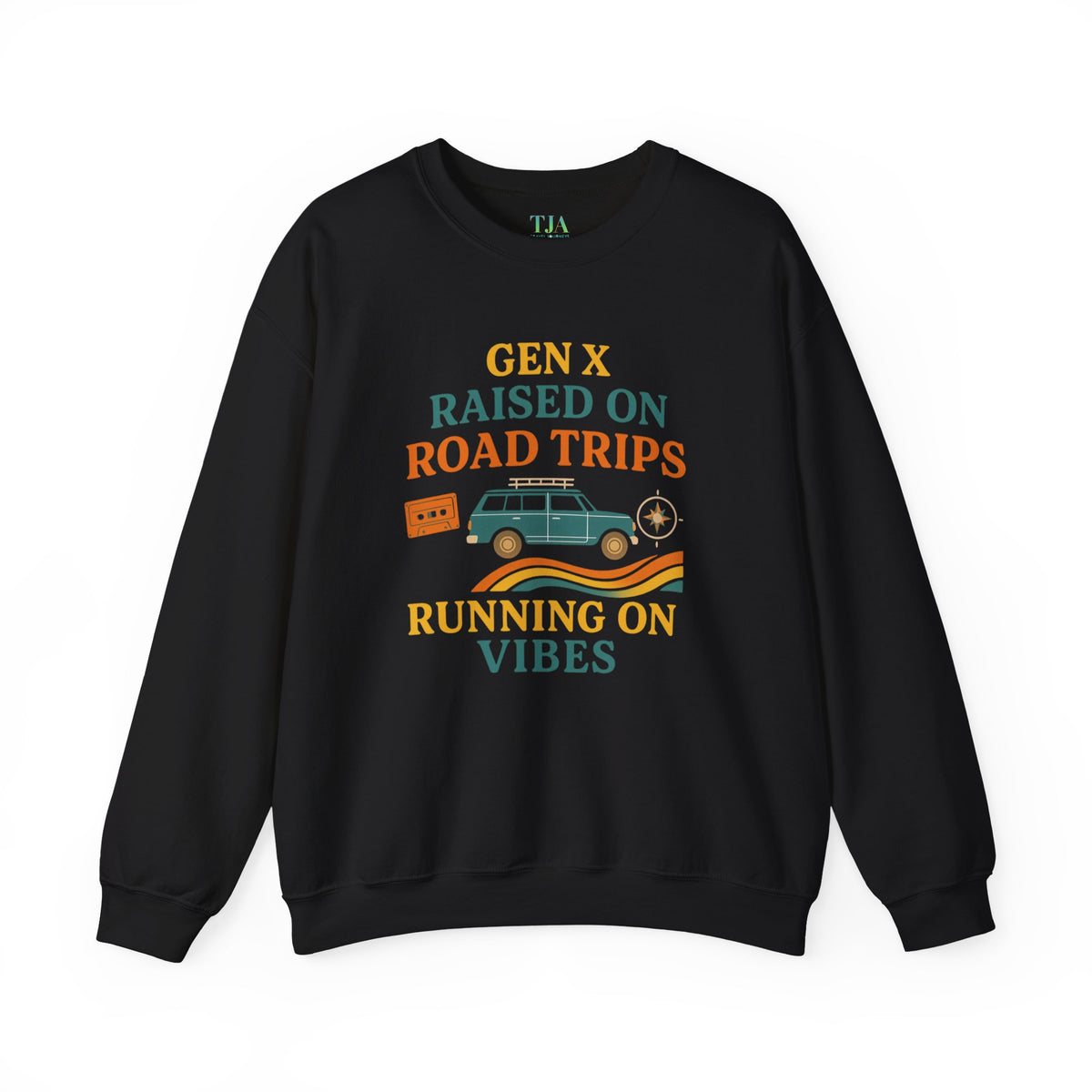 Gen X Raised On Road Trips Crewneck Sweatshirt