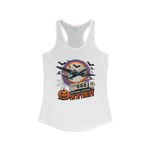 Flight 666 : Now Boarding to the Afterlife Racerback Tank