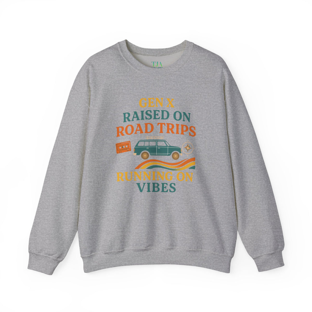 Gen X Raised On Road Trips Crewneck Sweatshirt