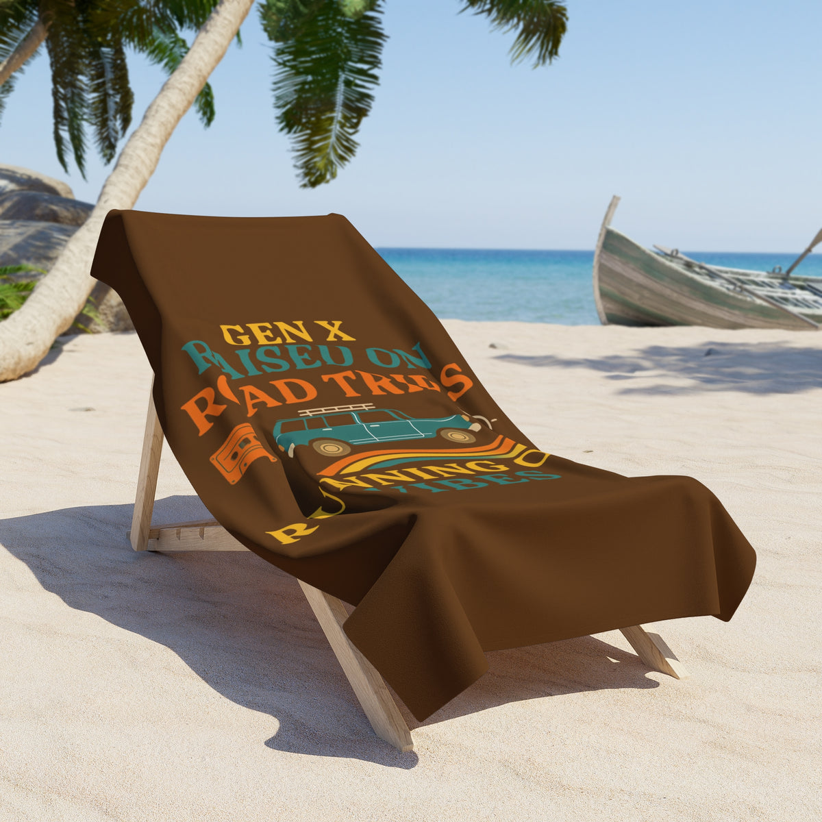 Gen X Raised On Road Trips Beach Towel