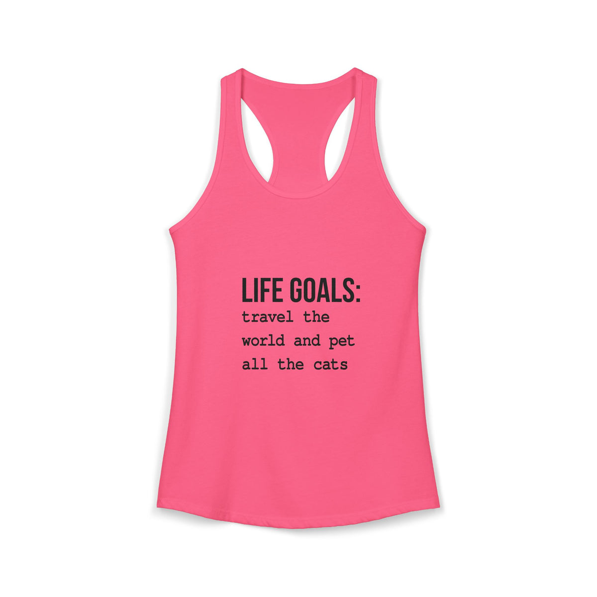 Passport Stamps & Kitty Paws / Life Goals Travel & Cat Lover Racerback Tank