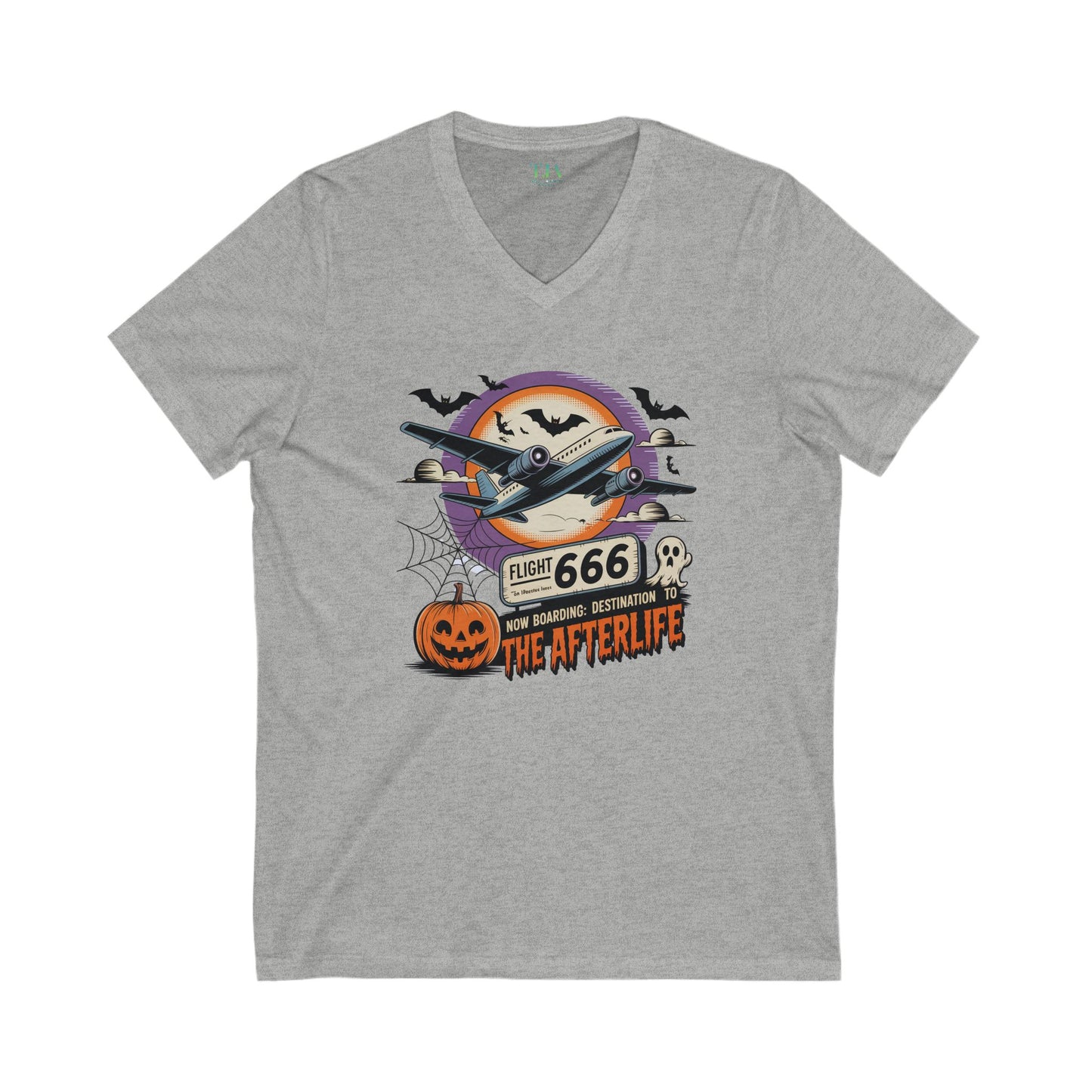 Flight 666: Now Boarding to the Afterlife V-Neck Tee