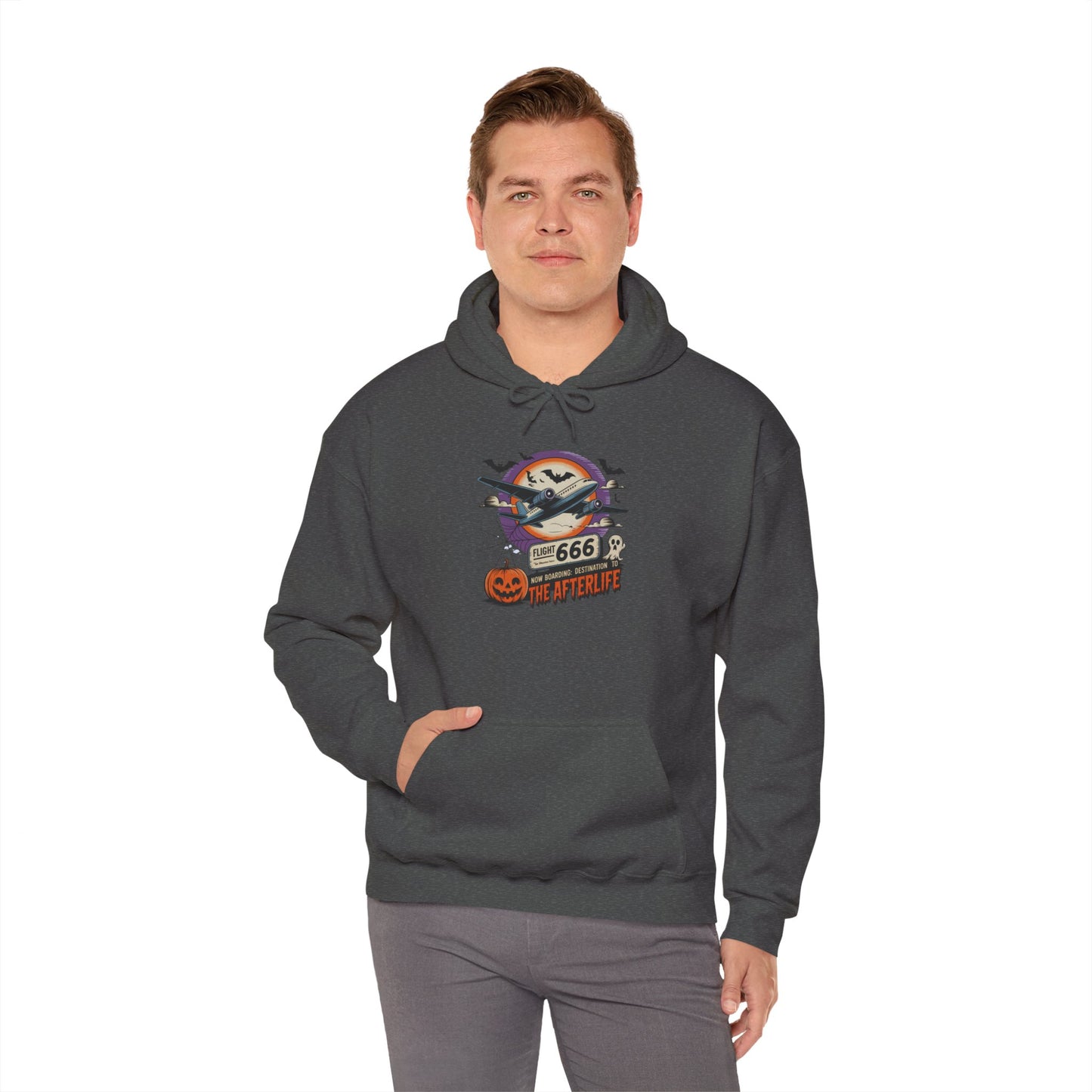 Flight 666: Now Boarding to the Afterlife Heavy Blend™ Hoodie