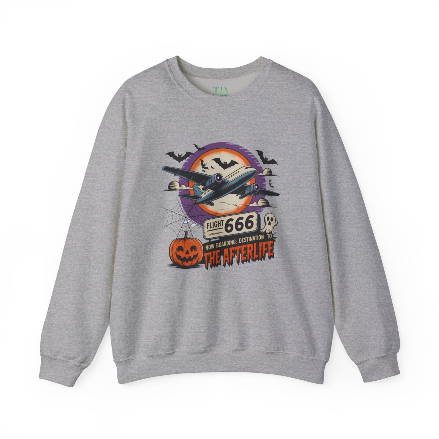 Flight 666: Now Boarding to the Afterlife Crewneck Sweatshirt