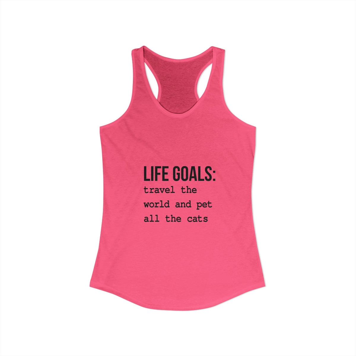 Passport Stamps & Kitty Paws / Life Goals Travel & Cat Lover Racerback Tank