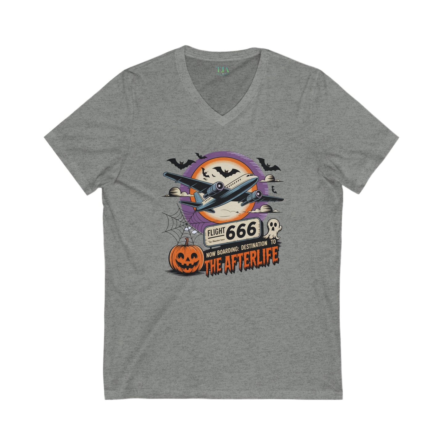 Flight 666: Now Boarding to the Afterlife V-Neck Tee