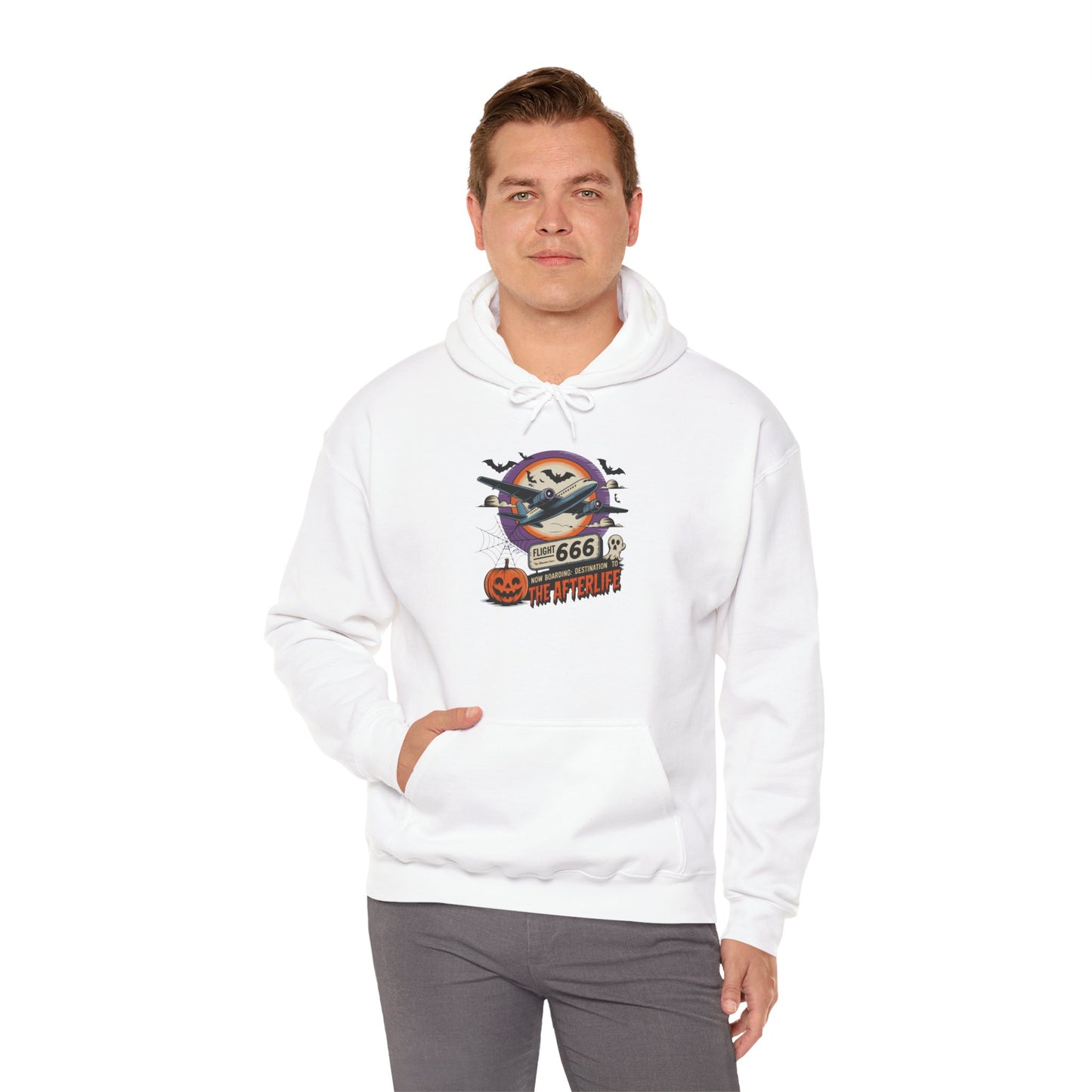 Flight 666: Now Boarding to the Afterlife Heavy Blend™ Hoodie